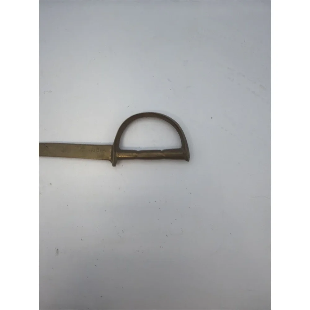 Vintage Solid Brass Etched Sword Letter Opener